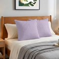 thumbnail image 6 of Pillow Covers 24x24 Set of 2, Buffalo Plaid Throw Pillow Covers Decorative Couch Cushion Cover, Farmhouse Purple Checkered Vintage Grid Microfiber Soft Square Pillowcases for Bedroom Living Room Sofa, 6 of 9
