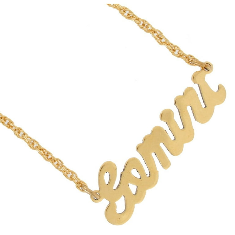 Gemini nameplate sale necklace