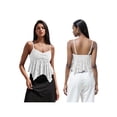 thumbnail image 2 of LMLYSoH Womens Lace Babydoll Tank Tops Stylish Solid Mesh Loose Hem V Neck Spaghetti Strap Camisoles, 2 of 9