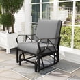 thumbnail image 2 of Topbuy Outdoor Glider Chair Smooth Rocking Single Chair w/ Thick Cushions & Heavy-Duty Metal Frame Gray, 2 of 9