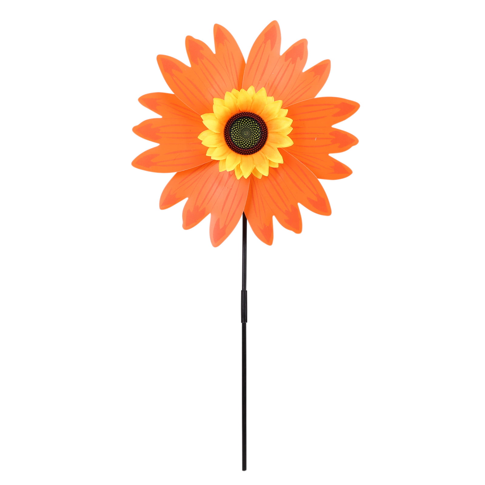 Orange flower windmill garden wind spinner 