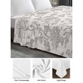 thumbnail image 6 of Farmhouse Flower Queen Size Flat Sheet, Wrinkleproof & Fadeproof Cooling Flat Bed Sheet Only, Botanical Vintage Grey Leaf Plant Breathable Soft Bedding Top Sheets 90 x 102 Inches, 6 of 8