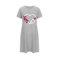 thumbnail image 5 of Xysaqa Cadeaux de la Saint-Valentin Chemises de Nuit pour Femmes Chemises de Nuit Douces Chemises de Nuit & Chemises de Nuit Imprimé Cœur Chemises de Nuit pour Femmes Robe de Pyjama Confortable Liquidation Gris S, 5 of 5
