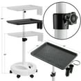 thumbnail image 6 of Saloniture Rolling Salon Aluminum Instrument Tray - Portable Hair Stylist Trolley with Accessory Caddy and Mat, White, 6 of 7