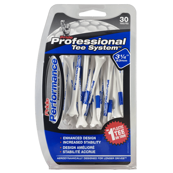 PTS Pride Performance 3-1/4” Golf Tees, Color-Coded – Low-Resistance Heads for Less Friction, Durable ABS Plastic, 30 Count