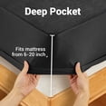 thumbnail image 6 of Ophanie Queen Size Fitted Mattress Protector - Waterproof, Breathable, Noiseless, Fits 6"-18" Deep Mattresses, Black, 80" x 60", 6 of 10