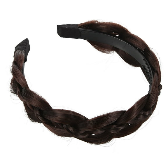 LEORX 1Pcs Plaited Braided Headbands Dark Brown Multi Color for Various Occasions