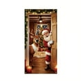 thumbnail image 4 of BAOPAI 70.86x35.43in Christmas Door Cover Decorations Santa Claus Front Door Cover Xmas Hanging Banners Background for Christmas Xmas Holiday Winter Home Indoor Outdoor Decorations(Red), 4 of 6