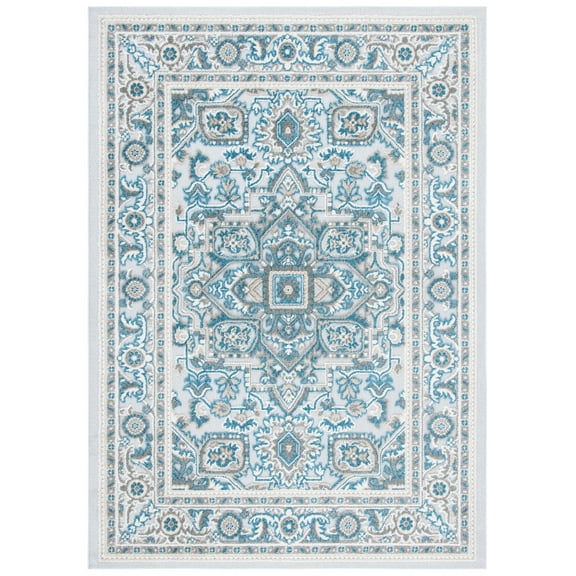 SAFAVIEH Cabana Greta Medallion Indoor/Outdoor Area Rug, Navy/Grey, 3' x 5'