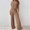 Khaki, variant on Riforla Women's Two Piece Knit Matching Outfits Crew Neck Slit Hem Tee and Pants Tracksuit Sets Features: Black S