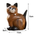thumbnail image 4 of 2 piezas de madera tallada gato ornamento escritorio estatuilla artesanía fiesta librería oficina, 4 of 6