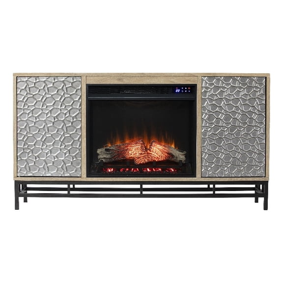SEI Furniture Hollesborne Touch Screen Electric Fireplace with  Media Storage