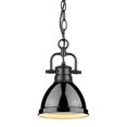 thumbnail image 1 of Beaumont Lane Mini Pendant with Chain in Black with a Black Shade, 1 of 3