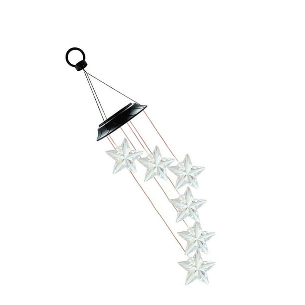 Cateissary Lámpara LED de carillón de viento que cambia de Color Solar, luz colgante decorativa para exteriores Jardín y Patio Klarer fünfzackiger Stern