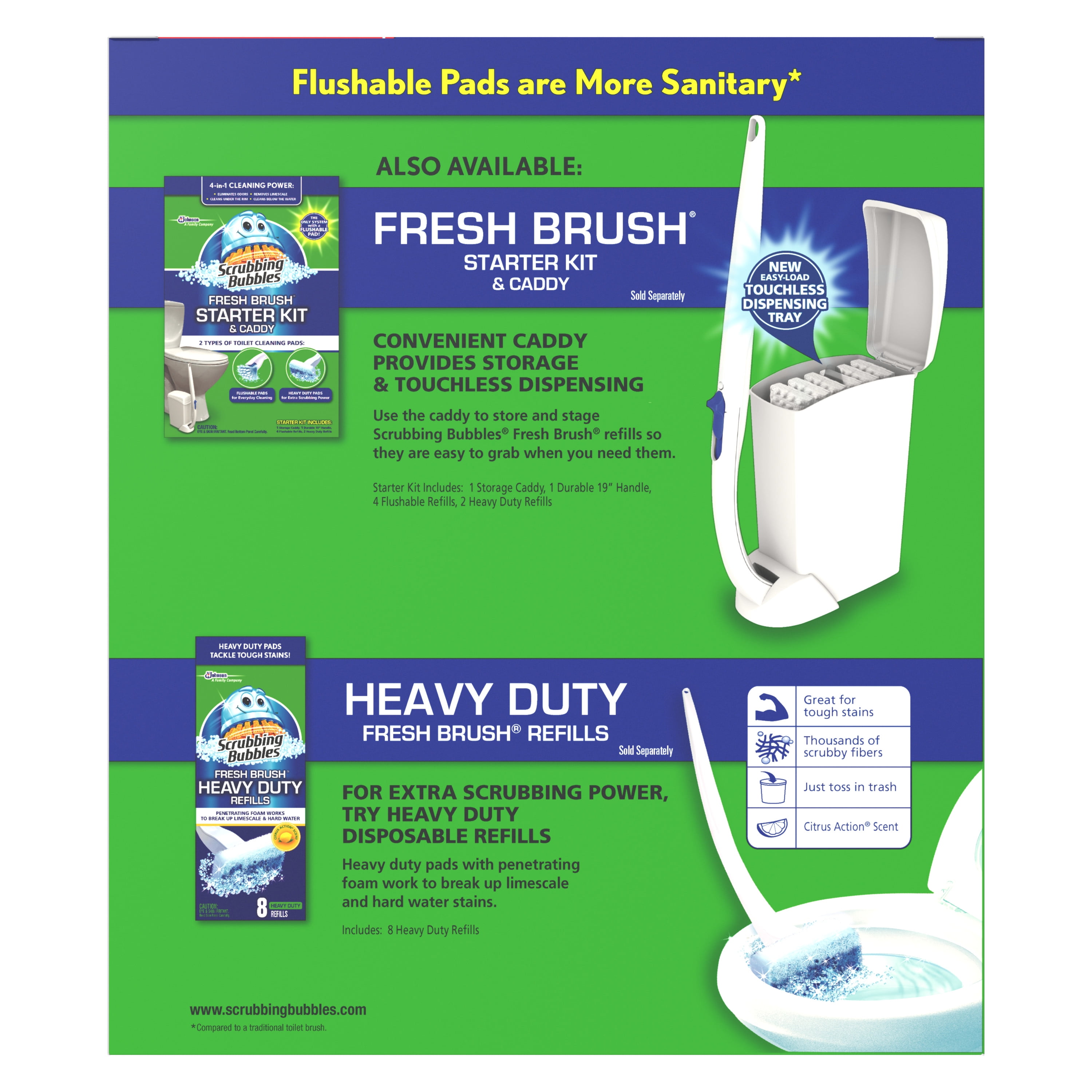 New Scrubbing Bubbles Fresh Brush Toilet Bowl Flushable Refills Pads, 28 count eBay