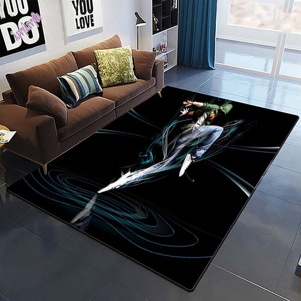 Tapis de sol rectangulaire avec motif imprimé étoile de musique hip-hop, tapisserie non ald lea, polymère de yoga, jeu de bébé rampant, salon15100x150cm(39x59 in) zhangyuxiang unisex