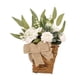 thumbnail image 5 of Cesta de flores artificiales con hojas verdes para colgar en la pared, decoración de flores falsas Blanco, 5 of 9