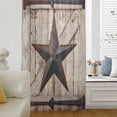 thumbnail image 6 of Texas Star Vintage Sheer Curtains 54 Inches Long for Bedroom, Brown Khaki Wooden Retro Art Light Filtering Privacy Drapes, Breathable Semi Sheer Window Treatment for Bathroom Dining Room Kitchen, 6 of 9