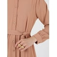 thumbnail image 5 of Modest Dress  Orange With Long Buttons And Belt Detailed Waist, 5 of 5