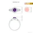 thumbnail image 5 of ANGARA Natural 0.45 Ct. Amethyst with Diamond Halo Ring in Sterling Silver for Women (Ring Size: 3), 5 of 10
