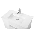 thumbnail image 6 of 32-Inch White Gloss Wall-Mounted Bathroom Vanity with Double Soft-Close Drawers, Ceramic Sink for Modern Space-Saving Bathroom Design, 6 of 9