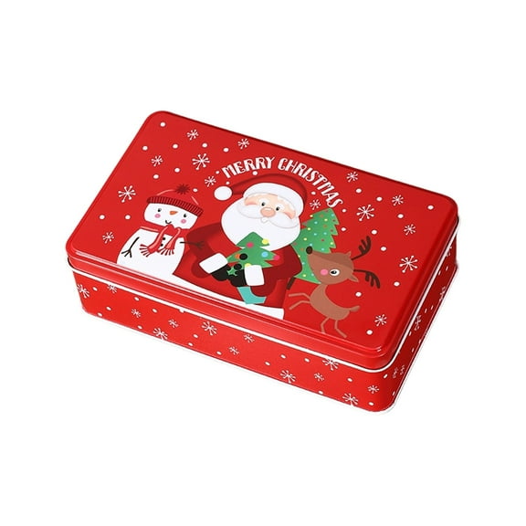 Darzheoy Christmas Tin Box Rectangular Metal Container for Cookies and Candy Storage, Holiday Gift Box with Organizer for Treats and Snacks