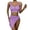Purple, variant on Aayomet Bathing Suit Tops For Women Women Fashion Strap Wrap Pad High Waist Solid Color Bikini Set Swimsuit Thong Swimwear,Black XL