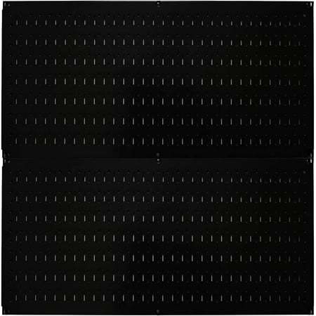 

Wall Control Pegboard Rack Garage Storage Galvanized Steel Horizontal Peg Board Pack - Two 32-Inch x 16-Inch Shiny Metallic Metal Peg Board Tool Organization Panels