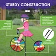 thumbnail image 3 of Tricycle Spinner Girl 19" – Playful Childhood Design, Weather-Resistant Outdoor Decor, Durable & Lightweight for Patios, Yards, and Gardens - Eye-Catching Wind Spinner with Rotating Wheels, 3 of 5