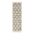 thumbnail image 3 of Unique Loom Hygge Shag Collection Area Rug - Trellis (2' 7" x 8' 2" Runner Beige/Gray), 3 of 7