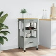thumbnail image 3 of vidaXL Kitchen Trolley Rolling Cart on Wheels Living Room Solid Wood Pine, 3 of 8
