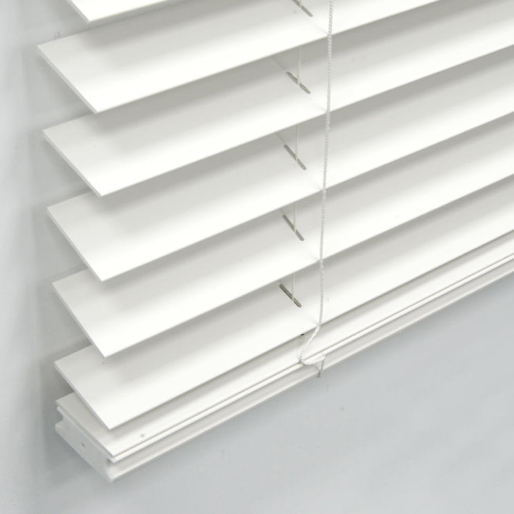 Kepooman 25.5" W X 60" H Indoor Faux Wood Venetian Horizontal Blinds, Shade for Living Room Bedroom Study Room, White