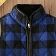 thumbnail image 3 of Bagilaanoe Toddler Baby Boy Girl Vest Jacket Plaid Sleeveless Zipper Up Shacket Coat with Pockets 1T 2T 3T 4T 5T 6T Kids Fall Casual Outwear, 3 of 7