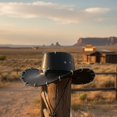 thumbnail image 5 of Slccxzc Classic Cowboy Hat PU Leather Jazz Hat Wide Brim Western Cowgirl Hat with Bullhead Badge for Outdoor, 5 of 7