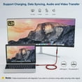 thumbnail image 3 of USB Type C Extension Cable 3.3FT 2Pack,USB-C 3.1 Gen2 10Gbps Female Male Extended Adapter,Thunderbolt 3 Compatible, 3 of 5