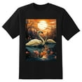 thumbnail image 2 of Plus Size Shirt for Women Black Tops for Women Short Sleeves Shirt for Women Swans T Shirt Crewneck Shirt for Women XL, 2 of 5