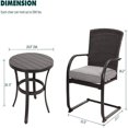 thumbnail image 3 of Canddidliike Patio 3 Piece Furniture Set, Bistro Table with Umbrella Hole and Cushioned Wicker Spring Chairs, 3 of 5