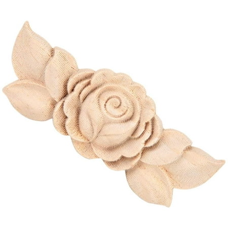 Carved Applique, European Style Corner Applique 4pcs Flower Carved 