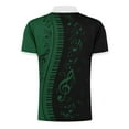 thumbnail image 5 of QQAMB Men T-shirts Short Sleeve Piano Printed Turndown Collar Half Zipper T-shirt Casual Fashion Blouse Tops Green 2XL, 5 of 5
