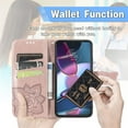 thumbnail image 4 of Wallet Case for Xiaomi Redmi 10C, 3D Butterfly Flower PU Leather with Credit Card Slots Holder Magnetic Closure Folio Phone Cover for Xiaomi Redmi 10C Rhinestone Rose Gold, 4 of 7