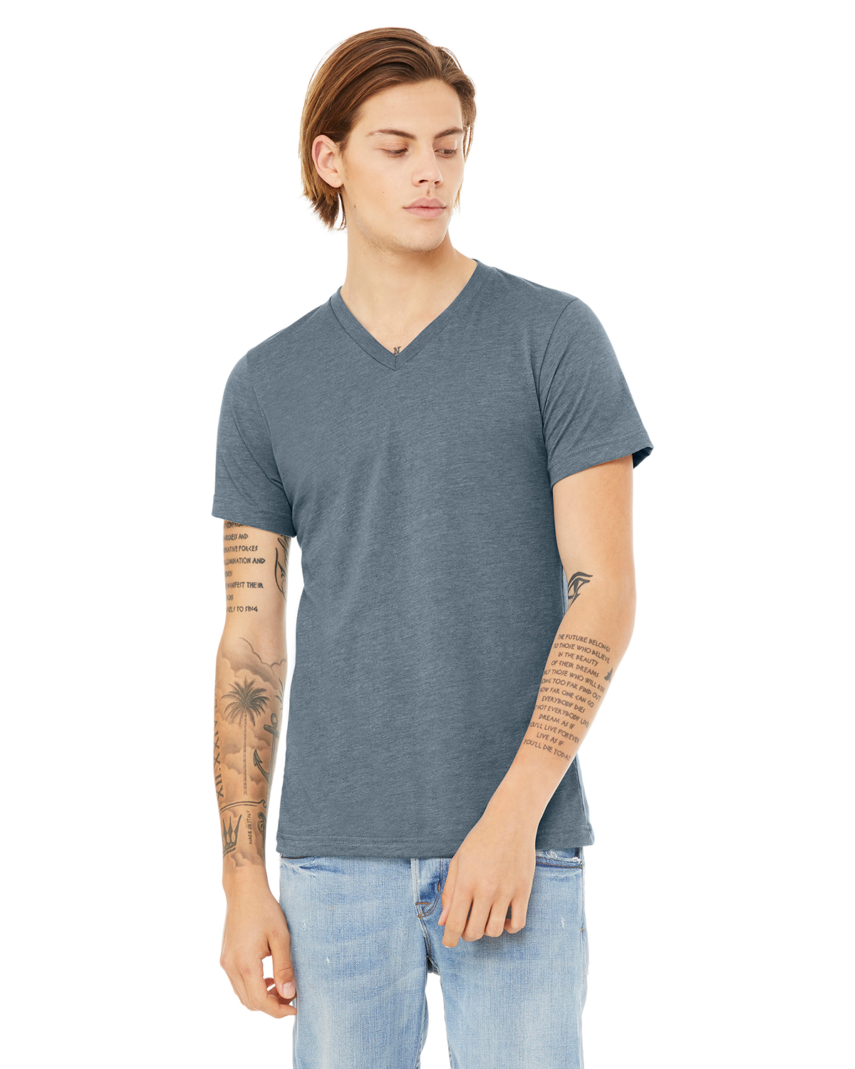 BELLA+CANVAS - The Unisex Jersey Short-Sleeve V-Neck T-Shirt - HEATHER ...