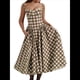 thumbnail image 2 of Vestido Elegante con Corsé para Mujer, Vestido Midi con Tirantes, Escote Bajo, Plisado y Fluido, Vestido de Fiesta con Bustier. Cuadros S, 2 of 7