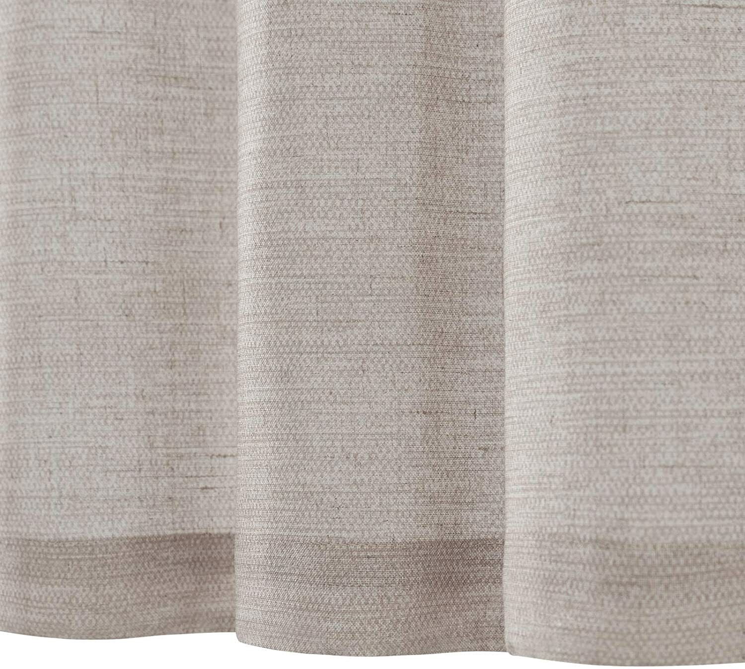 Linen Textured Short Curtains Kitchen Tiers Solid Color Cafe Drapes Rod Pocket