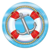 Party Central Club Pack of 96 Blue and Red Disposable Nautical Life Preserver Paper Party Dessert