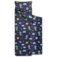 thumbnail image 2 of Dinosaur and Moon Navy Pattern Teens Toddler Nap Mat with Pillow, Sleeping Mat Bag for Preschool Daycare 60"x20", 2 of 6
