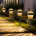 thumbnail image 2 of FKHouse Outdoor Solar Path Lights, 4 Pack Bronze LED Metal & Glass Lights, 2 of 8