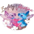 thumbnail image 2 of Junior's Lilo & Stitch Be My Valentine Watercolor Couple Graphic Tee White 2X Large, 2 of 3