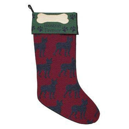 Terrier Holiday Stocking - Dog Lovers Boston Terrier Christmas Stocking 18