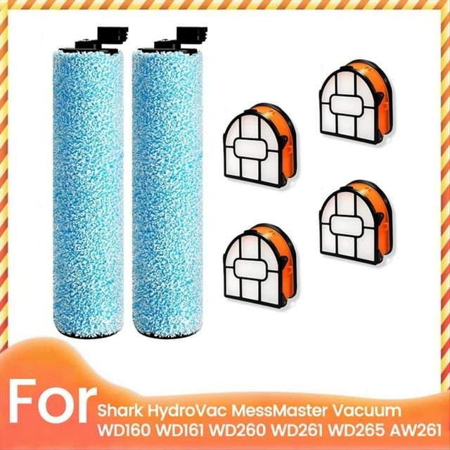 6 Cepillos de Rodillo y Filtros de Repuesto para Aspiradoras en Seco y Húmedo para WD161, WD261, AW261, WD101, AW302 y WD201.