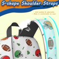 thumbnail image 4 of Football Helmet Green Pattern 17" Waterproof Oxford School Backpacks for Teens, S-Shape Padded Straps, for School, Travel, Hiking, Camping, 4 of 4